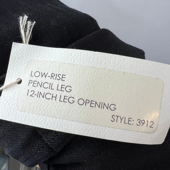 J Brand Black Jeans Cotton Stretch Low-Rise Dark Wash Pencil Leg Size 24 New - Picture 10 of 11